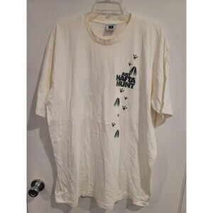 VTG Just Hafta Hunt Novelty Single Stitch Distressed T-Shirt Size XL